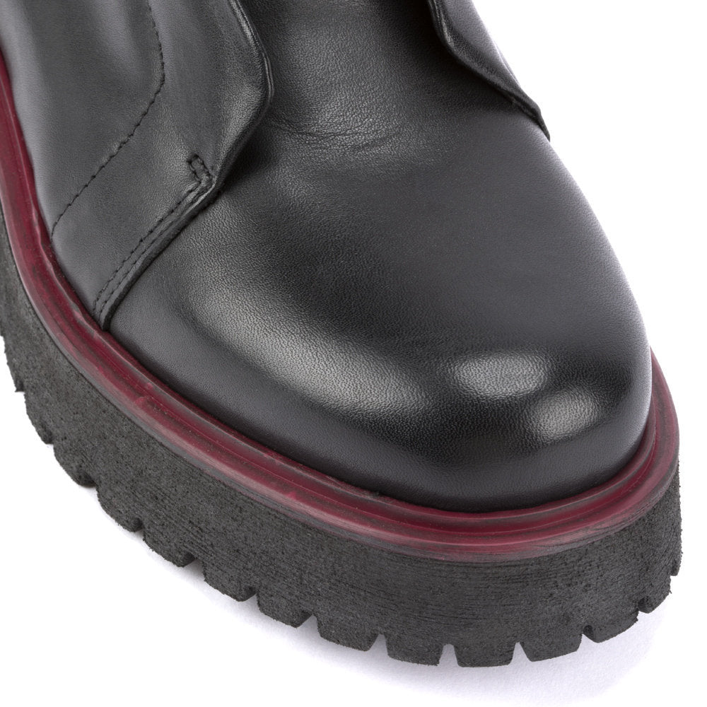 KUNI NO LACE MART BLACK/WINE CALF BELLO NERO